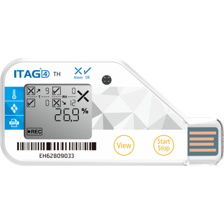 ITAG4 TH enregistreur température humidité usage unique