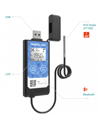 TEMPOD 200XB Enregistreur température Bluetooth...