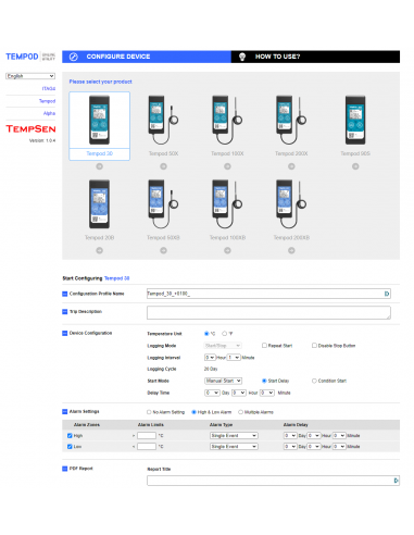 TEMPOD 50X Enregistreur température USD/PDF...