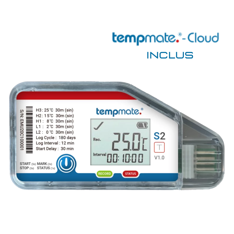 Thermomètre enregistreur pour vaccins avec sonde externe glycol GSP6-G