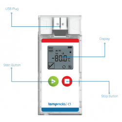 Enregistreur de données de température jetable USB 2.0 PDF étanche 60 jours  enregistreur de thermomètre à chaîne du froid pour l'industrie chimique  biologique/médicale 