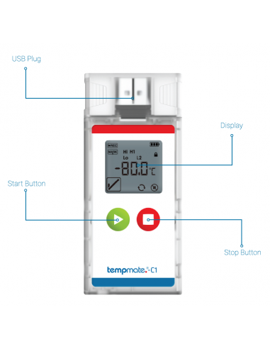 TEMPMATE C1 enregistreur température pour...