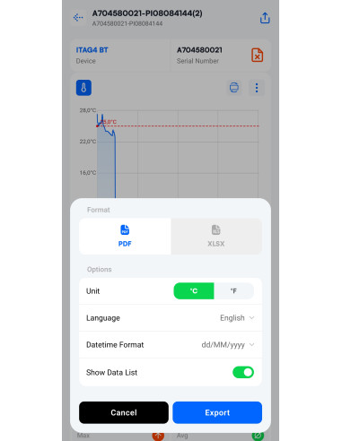 ITAG4 BT Enregistreur de température Bluetooth...